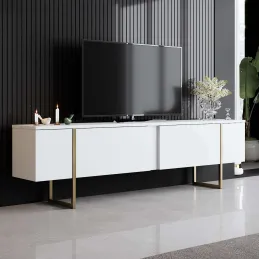 Meuble TV en aggloméré et métal Luxe