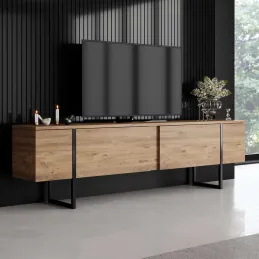 Meuble TV en aggloméré et métal Luxe