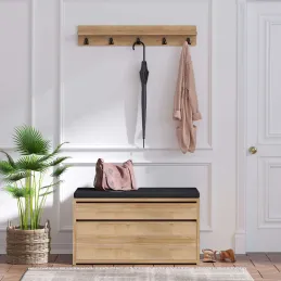 Ensemble banc meuble à chaussures avec étagère Boby