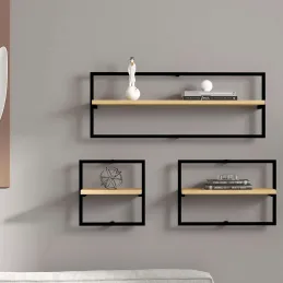 Etagère murale en aggloméré Yeso (Lot de 3)