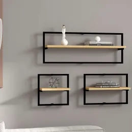 Etagère murale en aggloméré Yeso (Lot de 3)