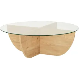 Table basse en verre et aggloméré Lily