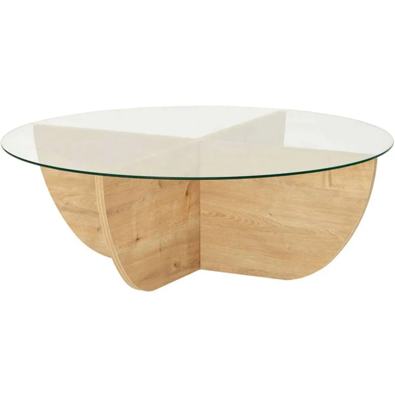 Table basse en verre et aggloméré Lily