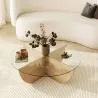 Table basse en verre et aggloméré Lily