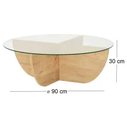 Table basse en verre et aggloméré Lily