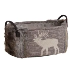 Corbeille de rangement ovale motif cerf (Lot de 3)