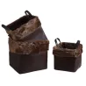 Corbeilles de rangement carrées avec fourrure synthétique (Lot de 3)