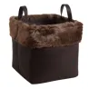 Corbeilles de rangement carrées avec fourrure synthétique (Lot de 3)