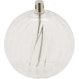 Lampe à huile en verre strié Sphere