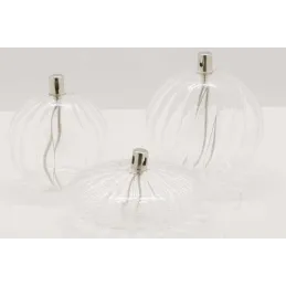 Lampe à huile en verre strié Sphere