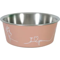 Ecuelle antidérapante rose pour chiens Love dog
