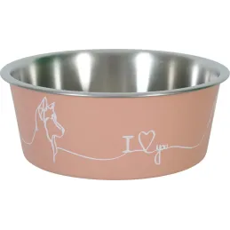 Ecuelle antidérapante rose pour chiens Love dog
