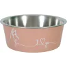 Ecuelle antidérapante rose pour chiens Love dog