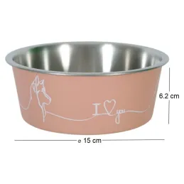 Ecuelle antidérapante rose pour chiens Love dog