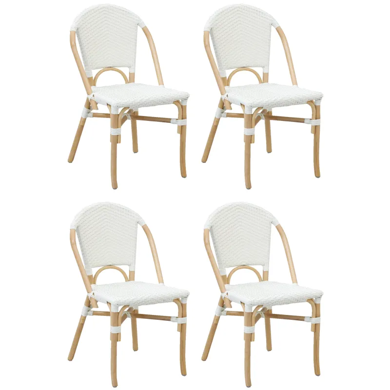 Chaise d'extérieur en rotin et résine (Lot de 4)