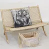 Banc pliant en teck et rotin synthétique beige BAIA