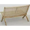Banc pliant en teck et rotin synthétique beige BAIA