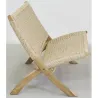 Banc pliant en teck et rotin synthétique beige BAIA