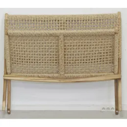Banc pliant en teck et rotin synthétique beige BAIA