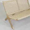 Banc pliant en teck et rotin synthétique beige BAIA