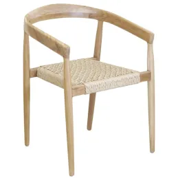 Fauteuil en teck et rotin synthétique