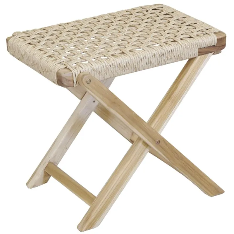 Table pliante en teck et cannage Synthétique BAIA