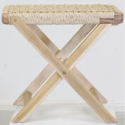 Table pliante en teck et cannage Synthétique BAIA