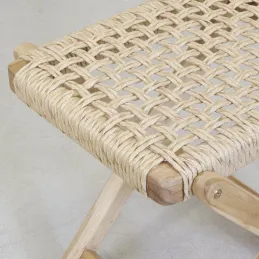 Table pliante en teck et cannage Synthétique BAIA
