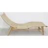 Chaise bain de soleil en teck et cannage synthétique BAIA