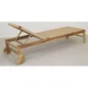 Chaise bain de soleil en teck et cannage synthétique BAIA