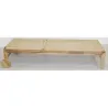 Chaise bain de soleil en teck et cannage synthétique BAIA
