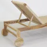Chaise bain de soleil en teck et cannage synthétique BAIA