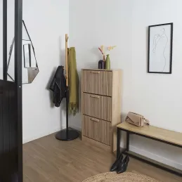 Meuble à chaussures 3 portes en bois Klaus