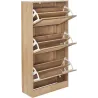 Meuble à chaussures cannage et bois 3 portes Bali