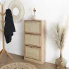 Meuble à chaussures cannage et bois 3 portes Bali