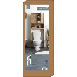 Meuble WC cannage et bois Bali