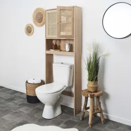 Meuble WC cannage et bois Bali