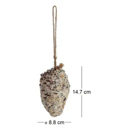 Pomme de pin fourrée de graines et graisse pour oiseaux