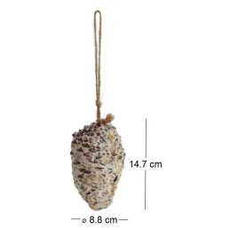 Pomme de pin fourrée de graines et graisse pour oiseaux
