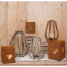 Photophore de jardin en métal rouillé (Lot de 2)