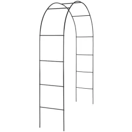 Arche de jardin noire pour plantes grimpantes 200 × 136 cm Atea