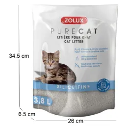 Litière silice fine Purecat 3.8 litres