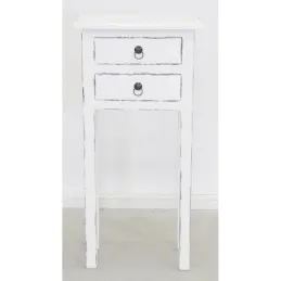 Table de nuit blanche en acajou 40 x 30 x 80 cm