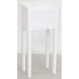 Table de nuit blanche en acajou 40 x 30 x 80 cm