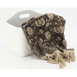 Corbeille porte-revues en simili matelassé blanc