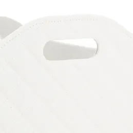 Corbeille porte-revues en simili matelassé blanc