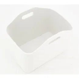 Corbeille porte-revues en simili matelassé blanc