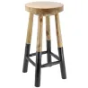 Tabouret haut rond en teck massif Arden