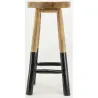 Tabouret haut rond en teck massif Arden