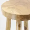 Tabouret haut rond en teck massif Arden